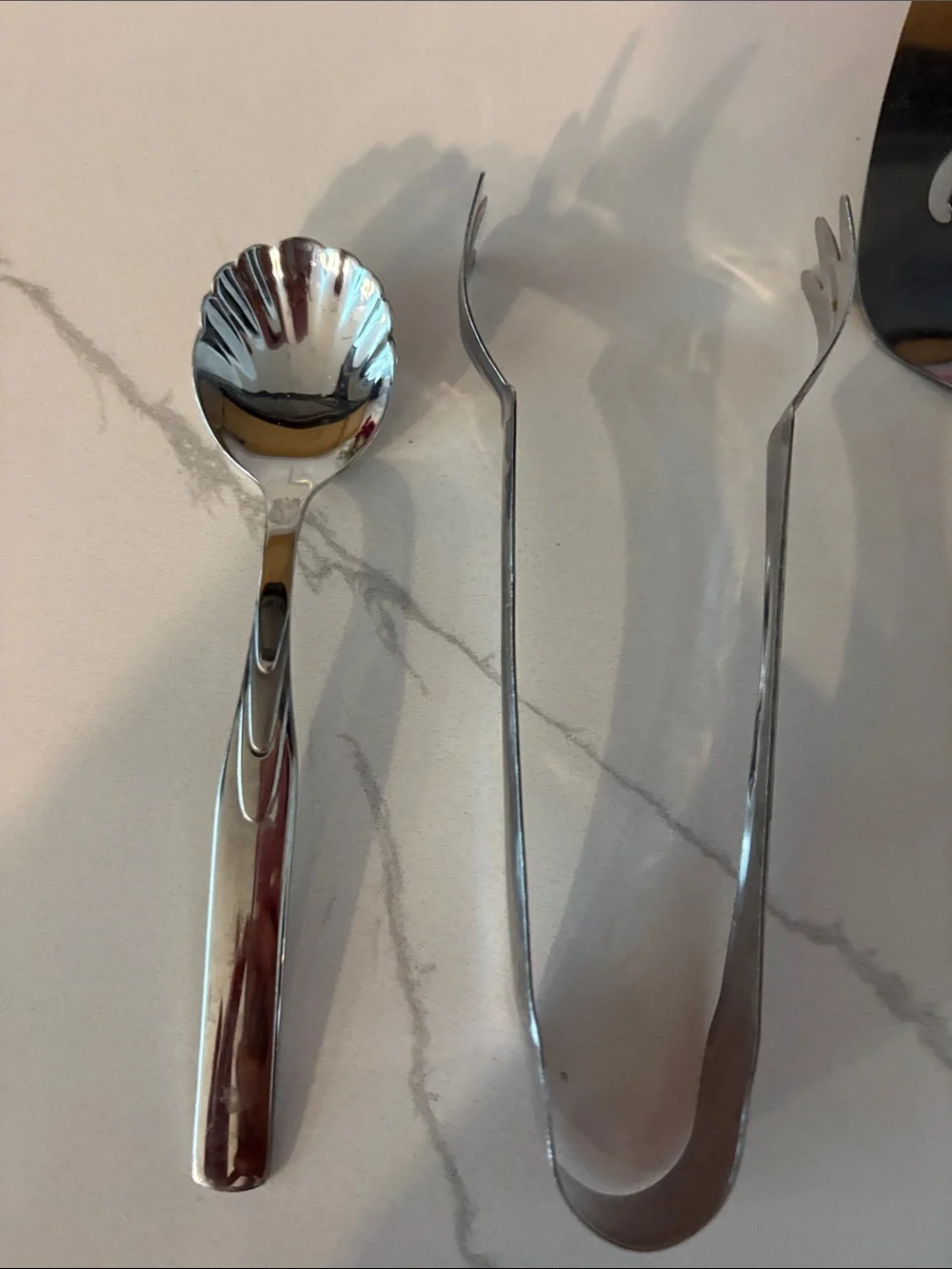 Group of five Silver toned serving pieces
